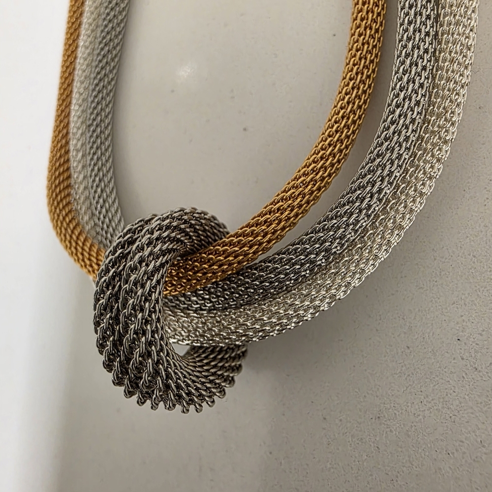 🔥3-Strand Mesh Necklace with Floating Rings - Picture 7 of 11
